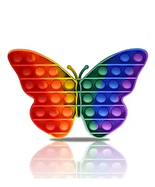 ADKD Butterfly Shaped Pop It Fidgets Pop Bubble Stress Relieving Silicone Toy - Multicolour