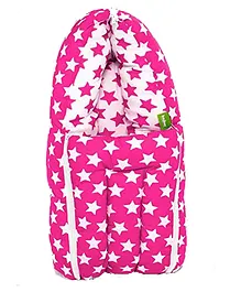 Baybee 3 in 1 Baby Sleeping Bag Cum Carry Bed Star Print - Pink