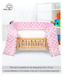 DearJoy Baby Cot Bedding Bumper Teddy Bear Print - Pink
