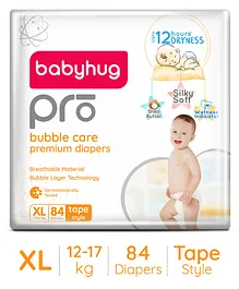 Babyhug Pro Bubble care premium Tape Style Diaper Extra Large (XL) Size   - 84 Pieces
