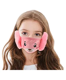 SYGA 2-in-1 Mask Earmuffs Cartoon Print - Pink