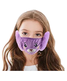 SYGA 2-in-1 Mask Earmuffs Cartoon Print - Purple