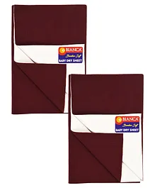 Bianca Waterproof & Breathable Bamboo Feel Baby Dry Sheet & Mattress Protector Large Pack of 2 - Maroon