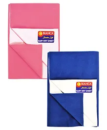 Bianca Waterproof Bamboo-Feel Bed Protector Medium Pack of 2 - Royal Blue and Pink