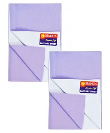 Bianca Waterproof & Breathable Bamboo Feel Baby Dry Sheet & Mattress Protector Large Pack of 2 - Violet
