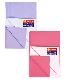 Bianca Waterproof & Breathable Bamboo Feel Baby Dry Sheet & Mattress Protector Medium Pack of 2 - Pink Violet