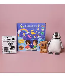 Fububox Educational Activity Box with Plush Penguin Toy - Multicolor