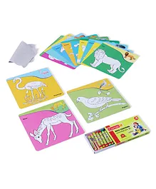 Toysbox Animals & Birds Colouring & Wipe Mini Activity Kit Pack of 25 Pieces - Multicolour