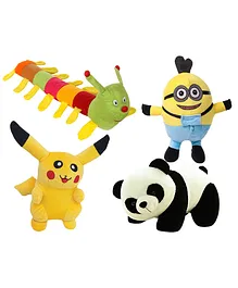  Deals India Plush Animal Soft Toy Set of 4 Multicolor - Height 30 cm 