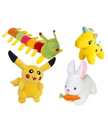  Deals India Plush Animal Soft Toy Set of 4 Multicolor - Height 25 cm 
