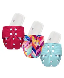 Mylo Freesize Adjustable Cloth Diapers with 3 Free Insert Oeko Tex Certified Pack of 3 - Multicolour
