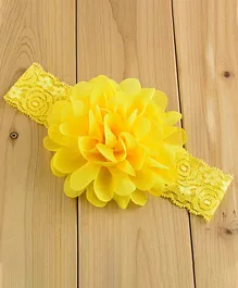 Bellazaara Chiffon Flower Lace Headband -Yellow