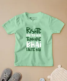 Be Awara Hum Tumhare Bhai Lagte Hain Print Half Sleeves Tee - Green