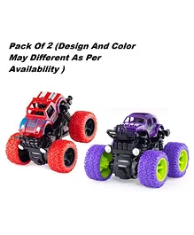 VWorld Friction Powered Mini Monster Toy Car Set of 2 - Multicolour