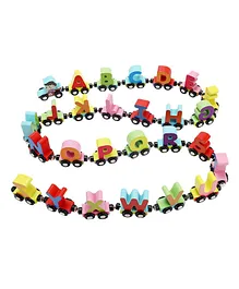 SVE Wooden Magnetic Alphabet Number Train Toy - Multicolor