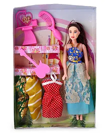 Apex Fashion Doll with Accessories Blue - Height 33 cm (Colour May Vary)