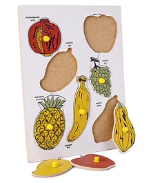 Toes2Nose Wooden Fruits Knob Puzzle - 7 Pieces