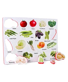 Toes2Nose Vegetable Board Puzzle Red - 20 Pieces