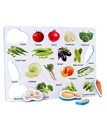 Toes2Nose Vegetable Board Puzzle Blue - 20 Pieces
