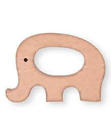 Enorme Organic Non Toxic Wooden Teethers Elephant - Brown 