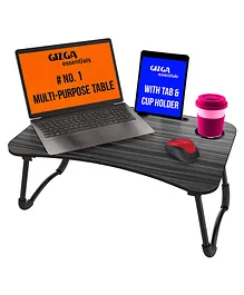 Enorme Standard Foldable Multi Purpose Wooden Laptop Study Table - Black