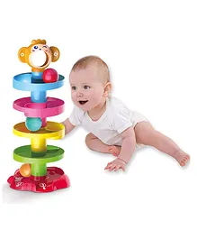 Enorme 5 Layer Ball Drop and Roll Swirling Monkey Tower Ramp Toy - Multicolor