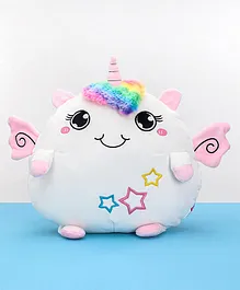 Babyhug Unicorn Shaped Plush Cushion - White & Pink 