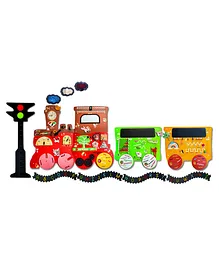The Fuuny Mind Wooden Talking Train With 43+ Activities For Play & Learn  - Multicolour