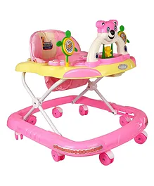 Awesome Play Musical Walker With Adjustable Height Bear Design - Pink