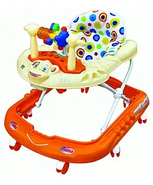 Awesome Play Activity Musical Walker with Adjustable Height and Toy Bar - Orange