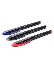 Uni-Ball QWiK Refill Roller Pens Pack of 3 - Red, Blue, and Black Ink 