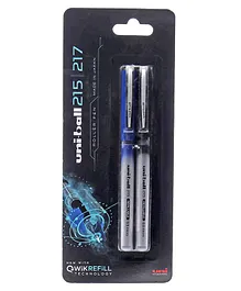 uni-ball QWiK Refill UB 215 Micro Roller Pen Blister Pack of 2 - Blue Black