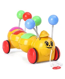 Toyzone Pull Along Happy Toy Caterpillar - Yellow