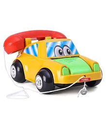 Toyzone Pull Along Phonic Toy Car - Yellow
