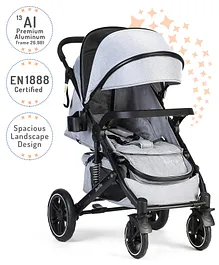 Bonfino Triton Baby Stroller with Adjustable Canopy and Recliner - Grey