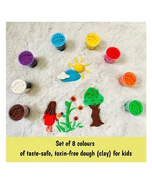 Lattooland Wonder Dough Set of 8 Colors of Taste Safe & Toxin Free Clay for Kids  - Multicolour