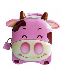 FunBlast Cow Design Piggy Bank With Lock & Key - Pink Color