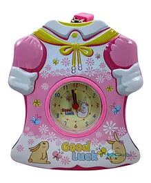 FunBlast Metal Piggy Bank With Alarm Clock And Lock - Pink