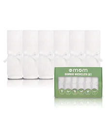 Dotmom Bamboo Washcloths Pack of 6 - White