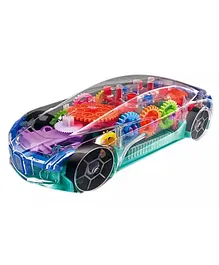 YAMAMA 360 Degrees Rotating Transparent Concept Racing Car With Music & 3D Flashing Lights - Multicolor