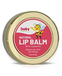 BabyOrgano Organic Lip Balm Strawberry Flavour - 8 gm