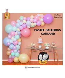 Balloon Junction Pastel Macaroon Balloon Garland Multicolour - Pack of 50 