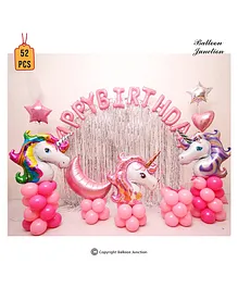 Balloon Junction Birthday Party Decoration Balloons Unicorn Theme Pink - Pack of 52 