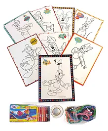 Sterling Colouring Eight Sheet With Crayons & Sticky Tape - Multicolour