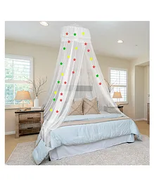 Classic Mosquito Net Polyester Hanging For Double Bed Star Print - White 