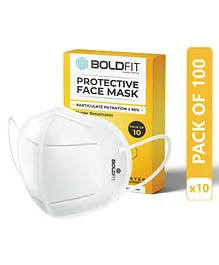 Boldfit N95 5 Layer Mask White Pack Of 10 - 10 Piece Each