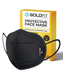 Boldfit N95 5 Layer Mask Black - Pack of 5