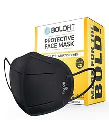 Boldfit N95 5 Layer Mask Black - Pack of 20