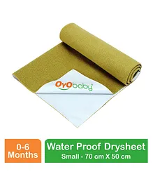 OYO BABY Waterproof Drysheet Cotton Bed Protector Sheets Small - Gold