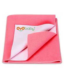 OYO BABY Anti-Piling Fleece Extra Absorbent Instant Dry Sheet, Baby Bed Protector, Waterproof Sheet, Small (70cm x 50cm), Salmon Rose